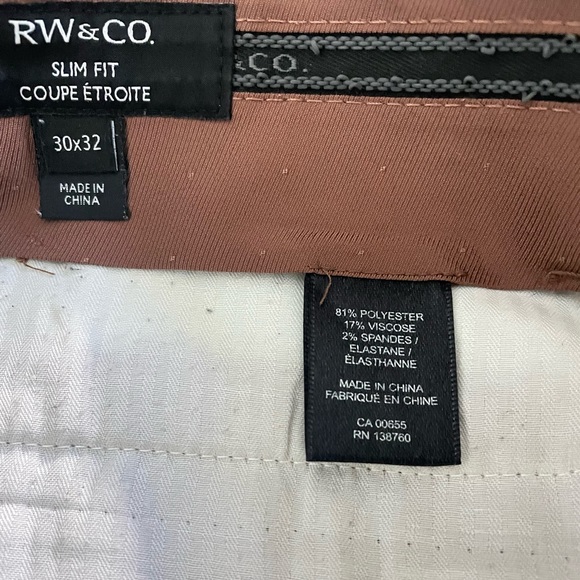 Terracotta coloured RW&Co Slim Fit Suit Pant - Picture 2 of 2